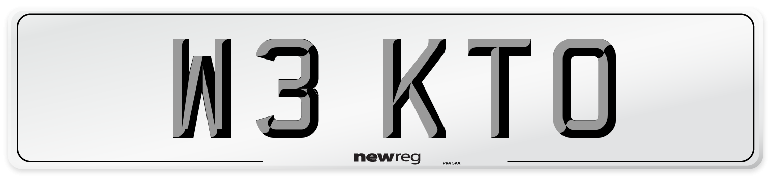 W3 KTO Number Plate from New Reg